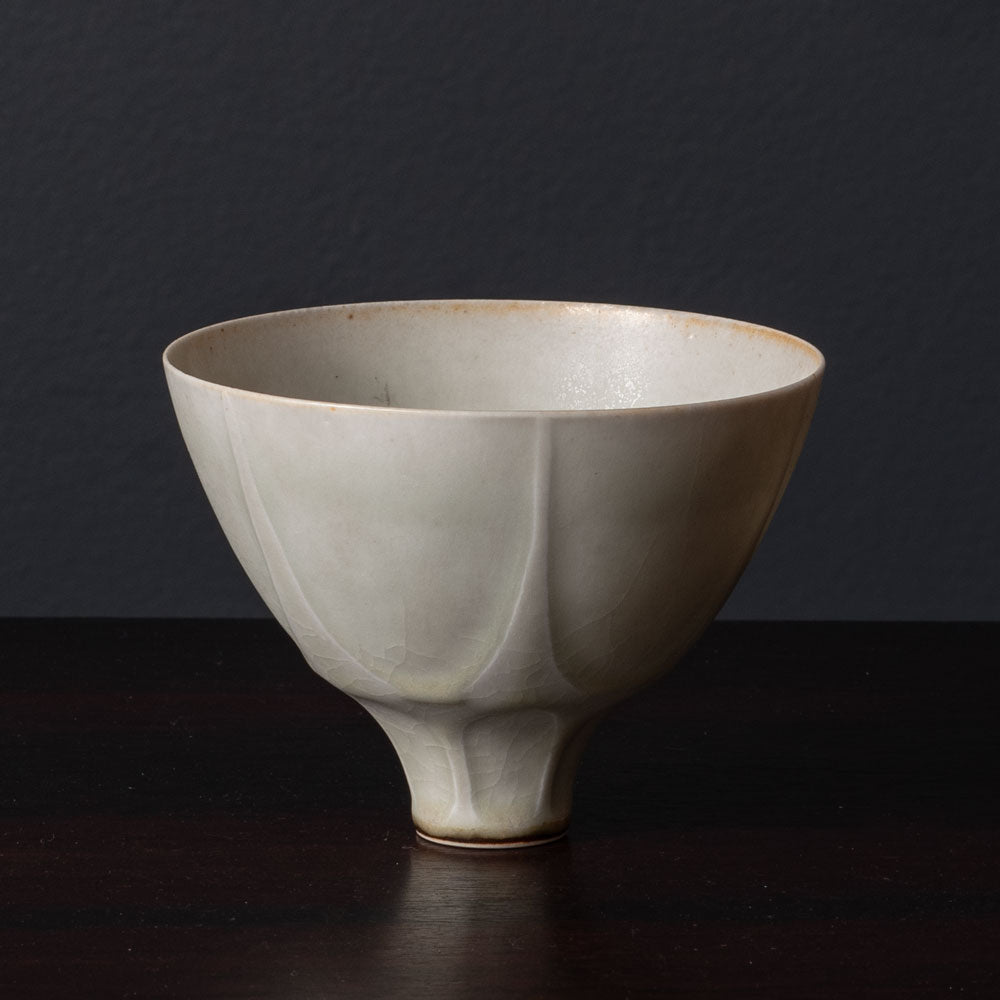 Karl Scheid, Germany, unique stoneware bowl with cream glaze K2306