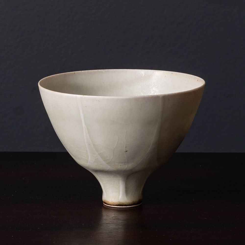 Karl Scheid, Germany, unique stoneware bowl with cream glaze K2306