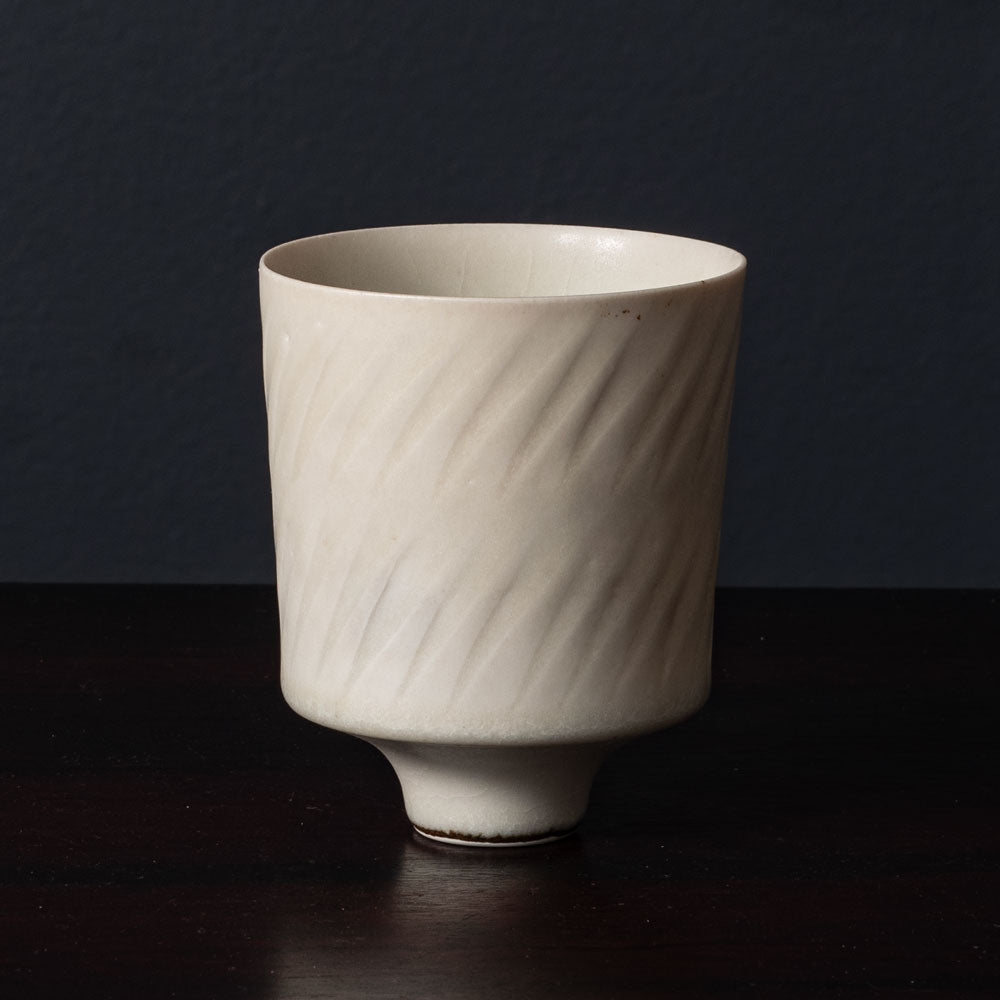 Karl Scheid, Germany, unique stoneware bowl with cream glaze K2307