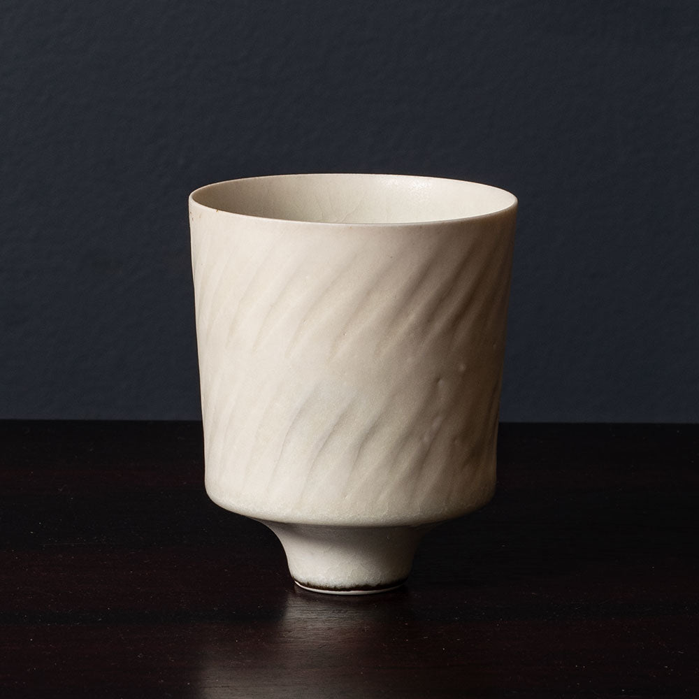 Karl Scheid, Germany, unique stoneware bowl with cream glaze K2307