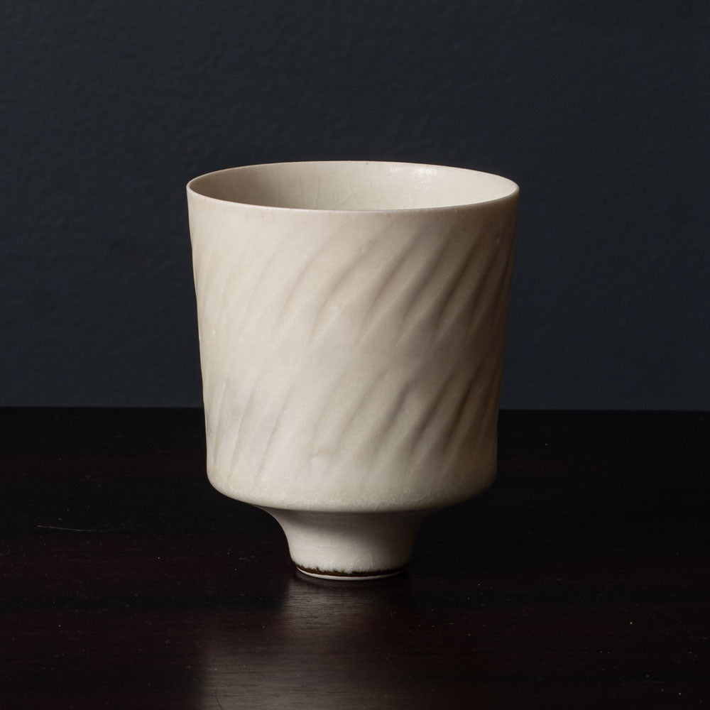 Karl Scheid, Germany, unique stoneware bowl with cream glaze K2307