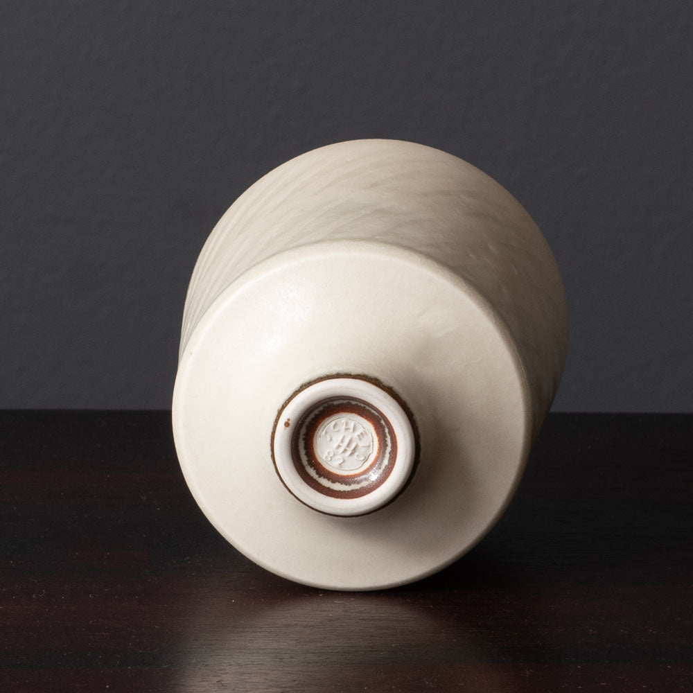 Karl Scheid, Germany, unique stoneware bowl with cream glaze K2307