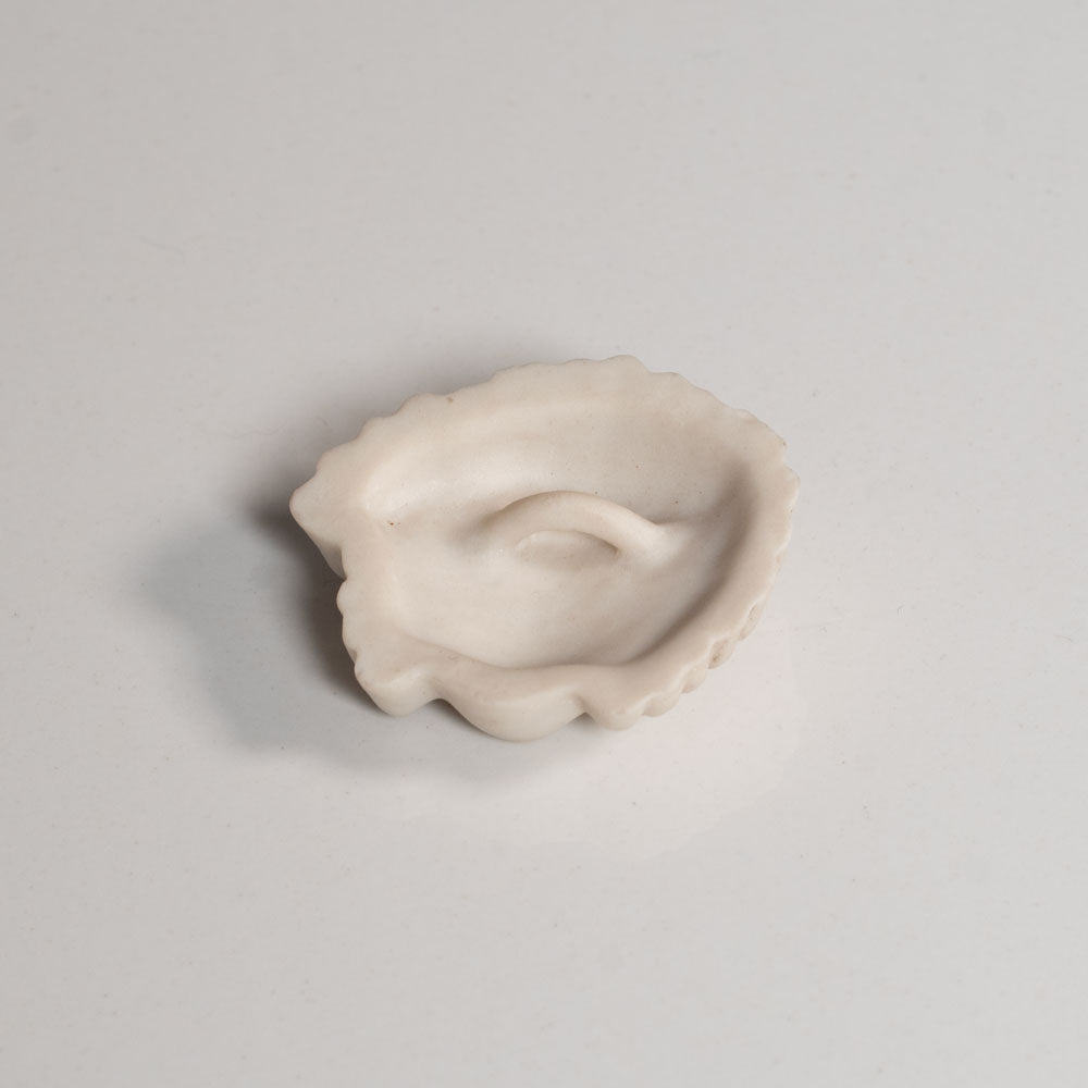 Stig Lindberg for Gustavsberg, Sweden, stoneware button, woman's face with white glaze J1334