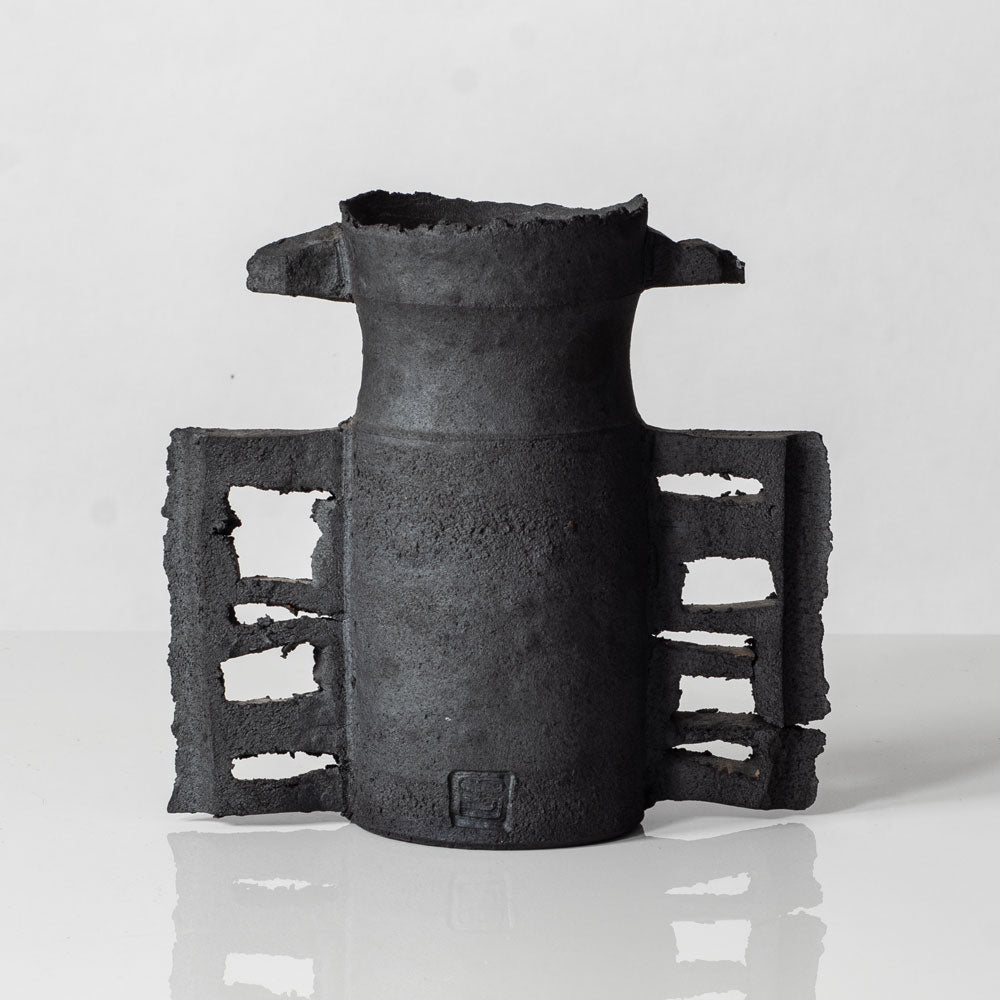 Colin Pearson, UK, unique stoneware "winged form" vase L3450