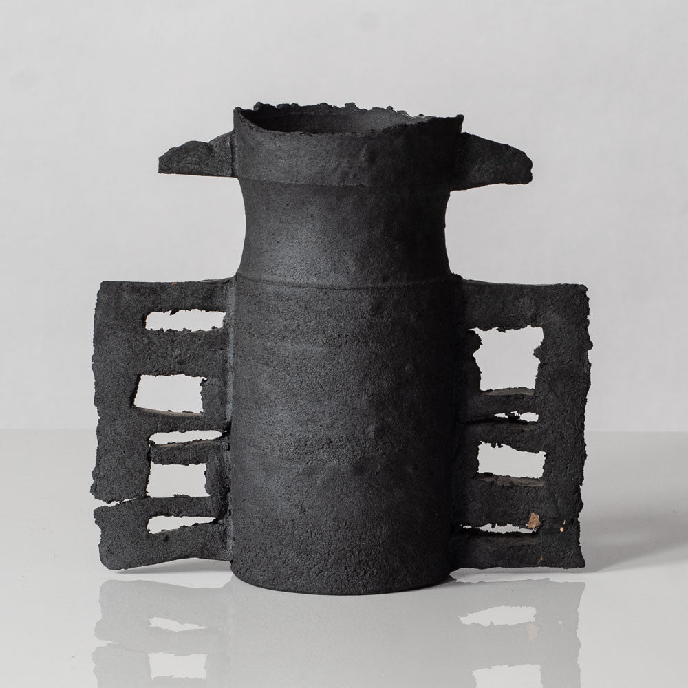 Colin Pearson, UK, unique stoneware "winged form" vase L3450