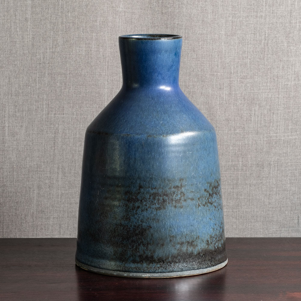 Carl Harry Stålhane for Rörstrand, Sweden, unique very large stoneware vase with blue glaze M5580