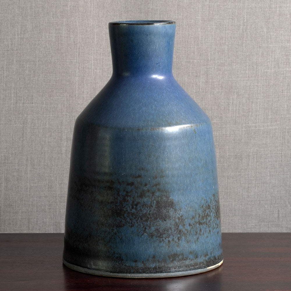 Carl Harry Stålhane for Rörstrand, Sweden, unique very large stoneware vase with blue glaze M5580