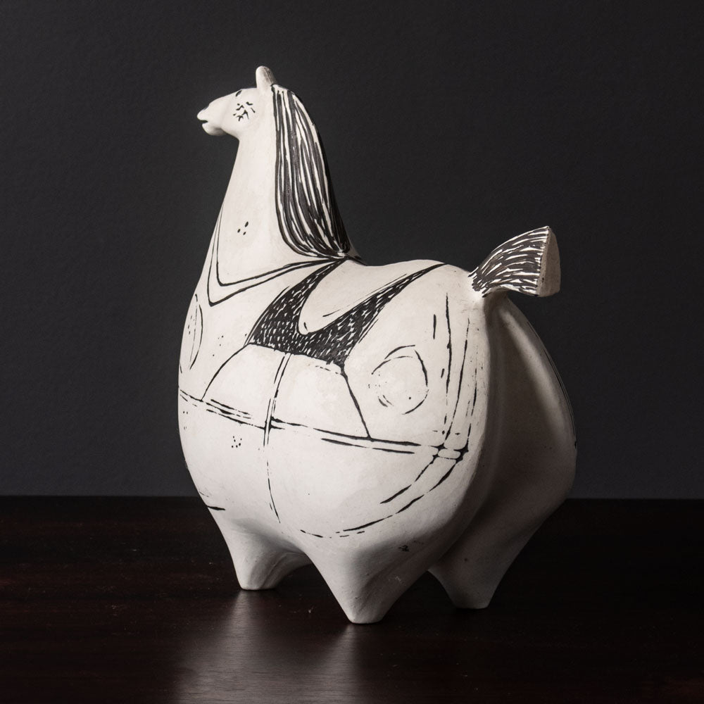 Stig Lindberg for Gustavsberg, Sweden, large stoneware horse with hand painted decoration G9506