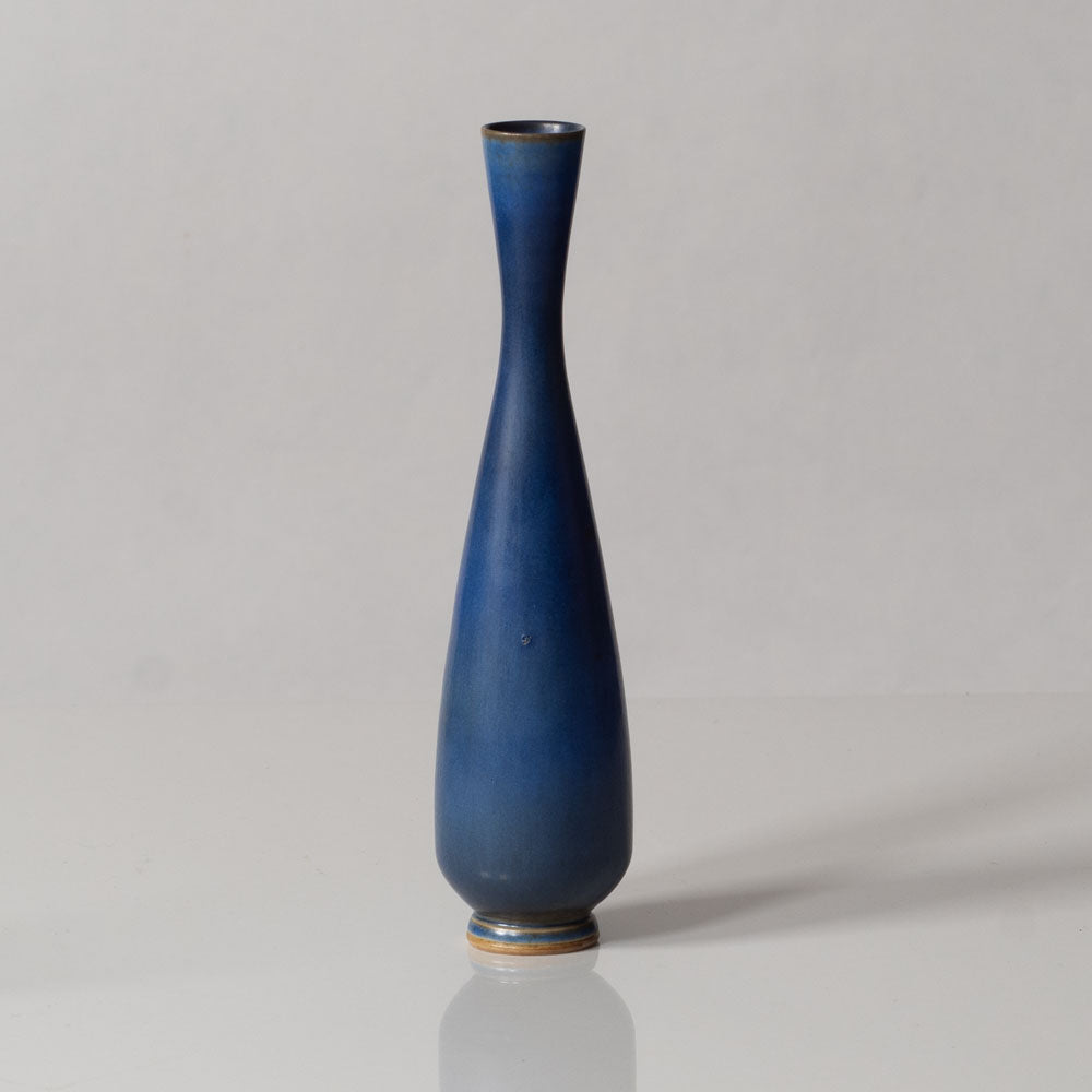 Berndt Friberg for Gustavsberg, Sweden, unique stoneware vase with blue haresfur glaze L3475