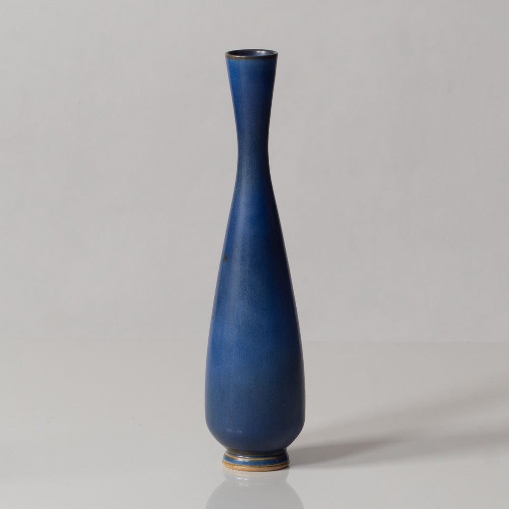 Berndt Friberg for Gustavsberg, Sweden, unique stoneware vase with blue haresfur glaze L3475