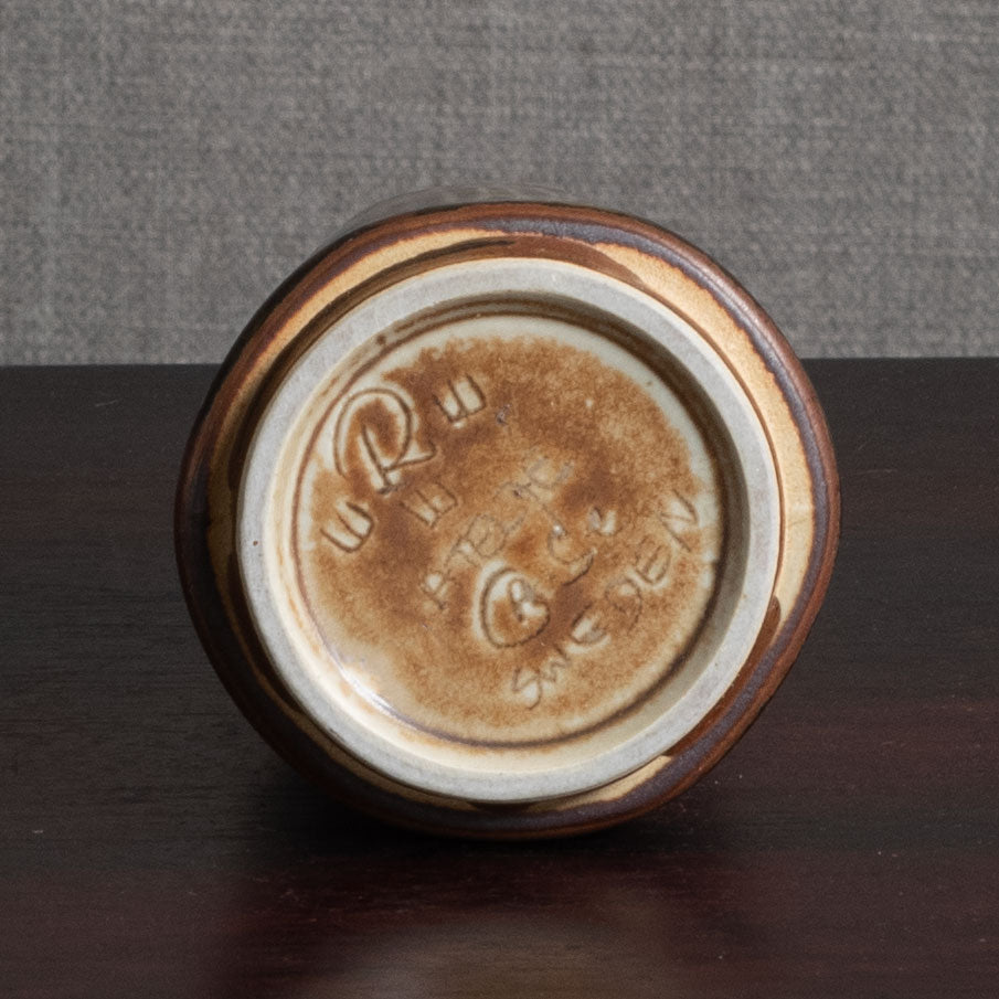Carl Harry Stålhane for Rörstrand, Sweden, stoneware vase with streaky brown matte glaze M5568