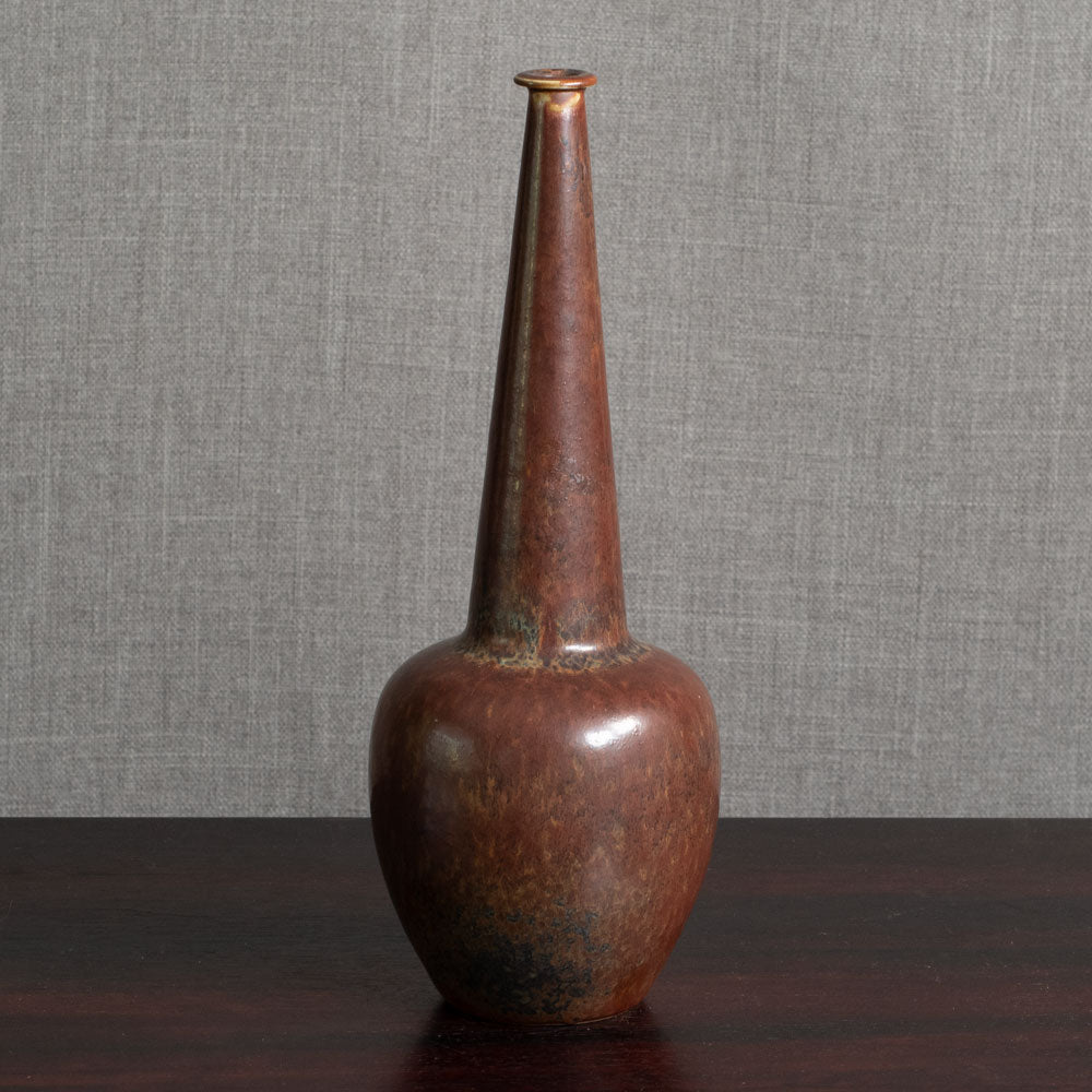 Carl Harry Stålhane for Rörstrand, Sweden, unique stoneware vase with reddish brown matte glaze M5579