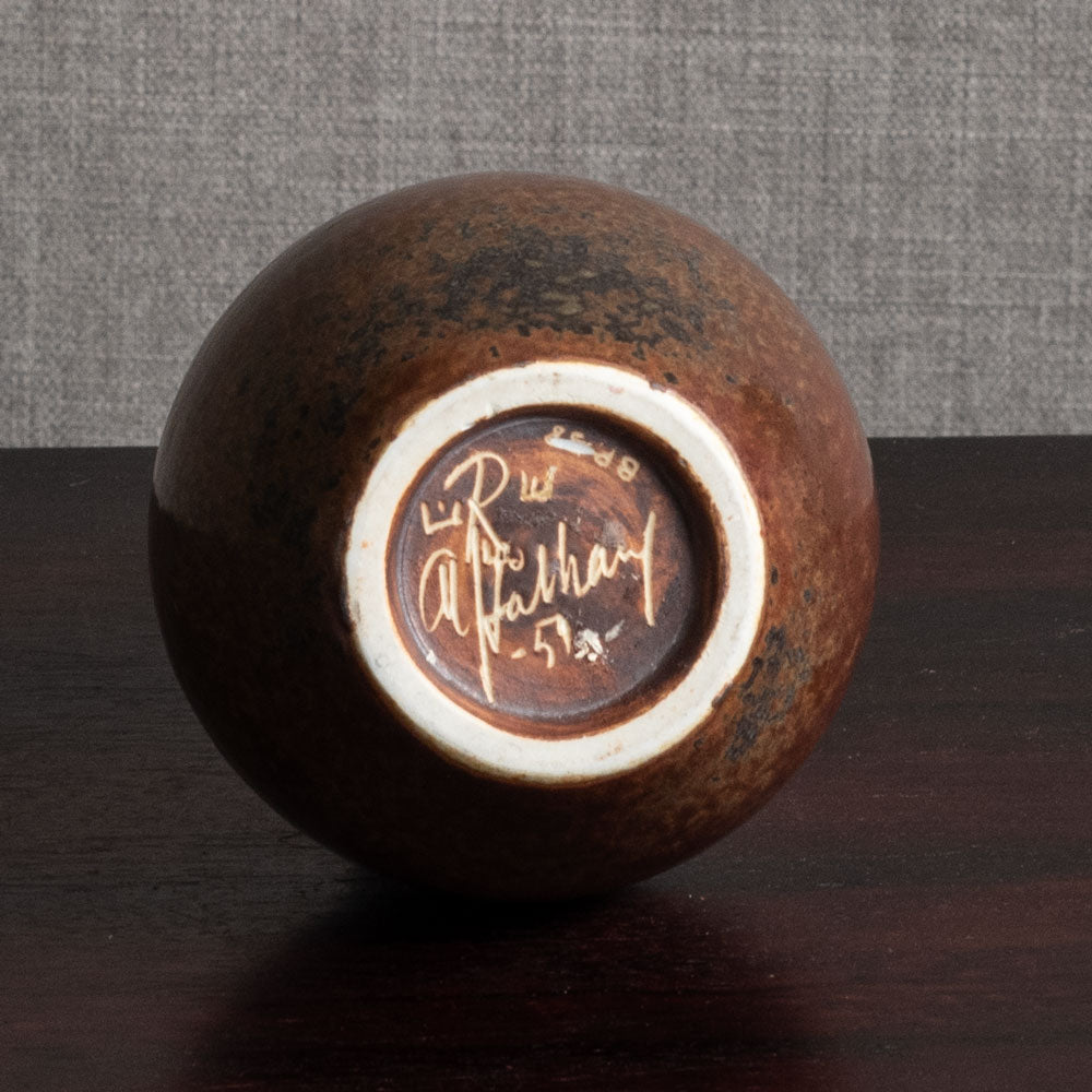 Carl Harry Stålhane for Rörstrand, Sweden, unique stoneware vase with reddish brown matte glaze M5579