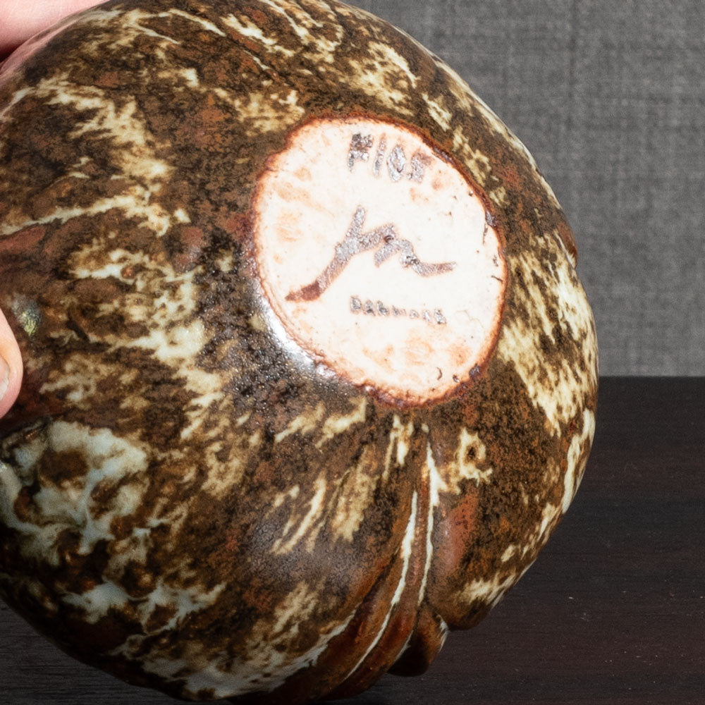 Jørgen Mogensen, own studio, Denmark, stoneware vase with brown and white glaze M5570