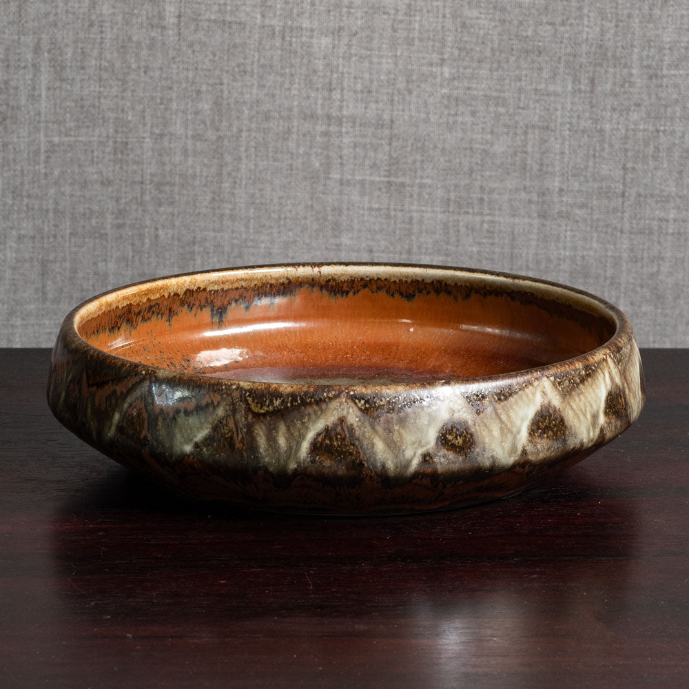Carl Harry Stålhane for Rörstrand, Sweden, unique stoneware bowl with brown glaze M5601