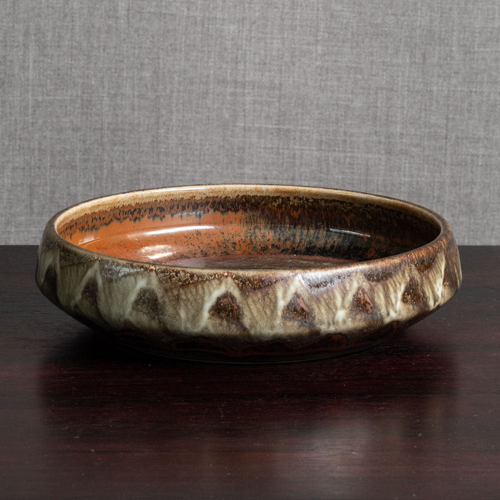 Carl Harry Stålhane for Rörstrand, Sweden, unique stoneware bowl with brown glaze M5601