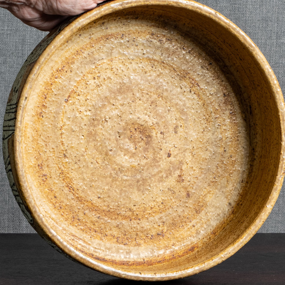 Lisa Larson for Gustavsberg, unique bowl with yellow ochre glaze M5606