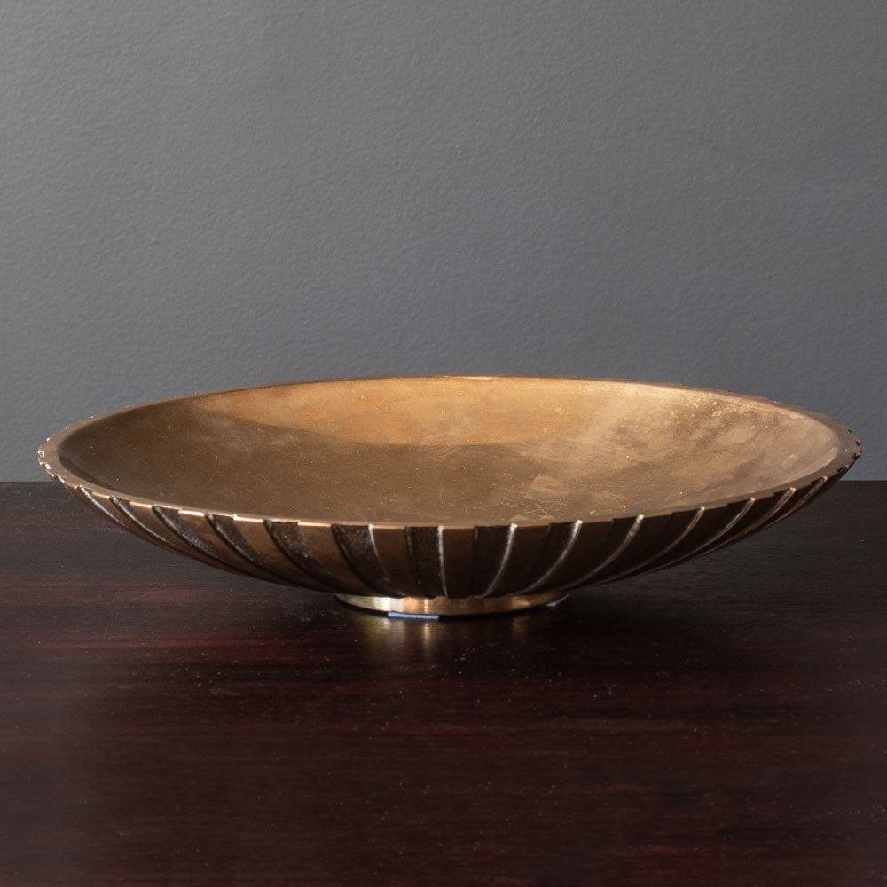Tinos, Denmark, bronze fluted shallow bowl J1447