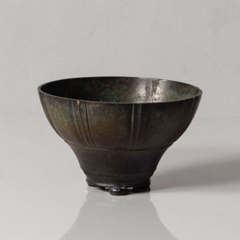 Just Andersen, Denmark, bronze fluted bowl L3464
