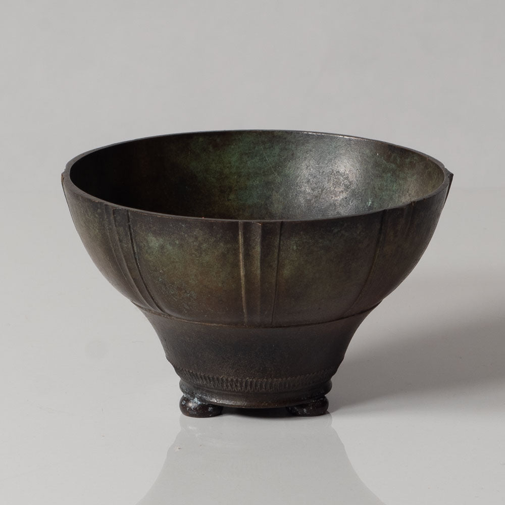 Just Andersen, Denmark, bronze fluted bowl L3464