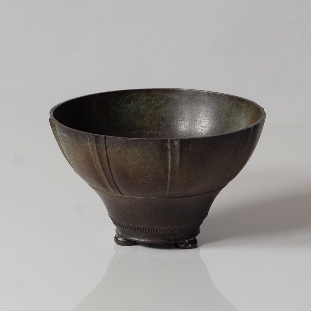 Just Andersen, Denmark, bronze fluted bowl L3464