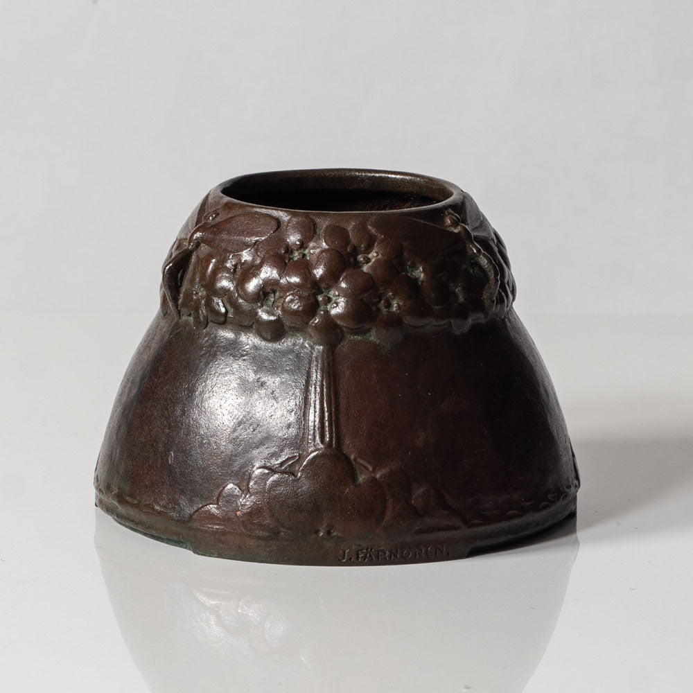John Färngren, Otto Meyer Foundry, Sweden, art nouveau bronze vase L3492