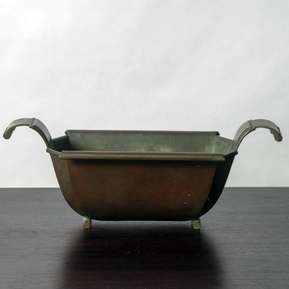Sune Backstroms, Sweden, bronze rectangular bowl J1173