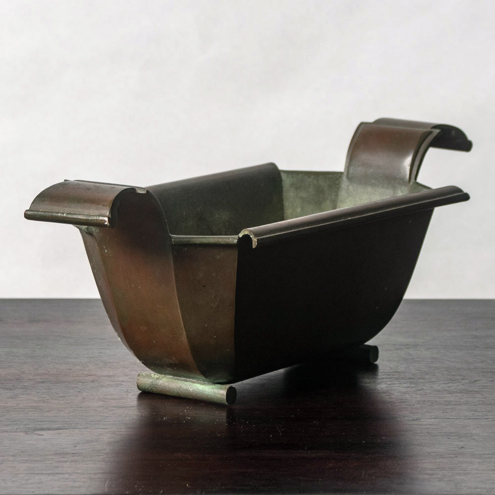 Sune Backstroms, Sweden, bronze rectangular bowl J1173