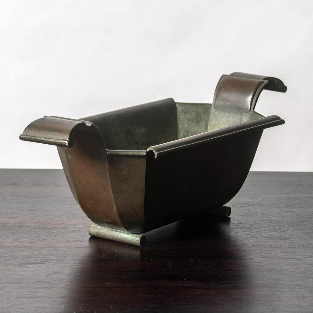 Sune Backstroms, Sweden, bronze rectangular bowl J1173