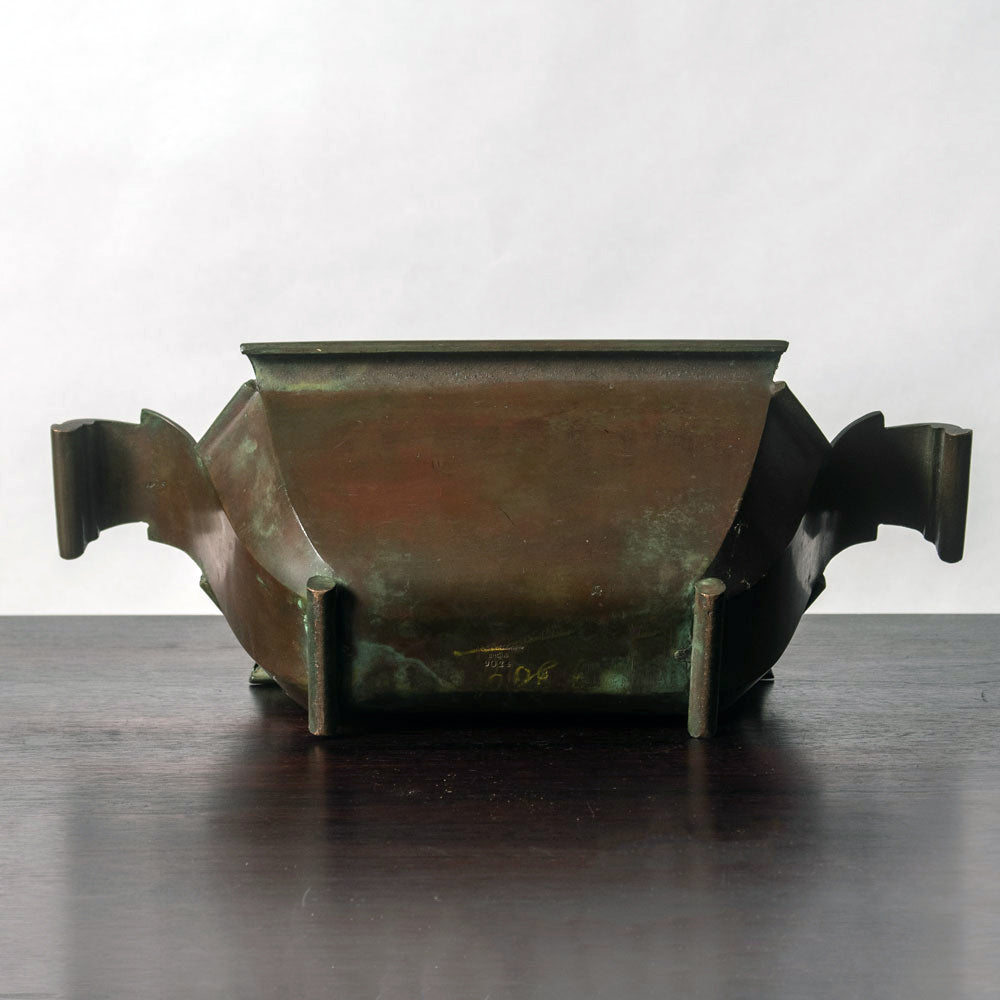 Sune Backstroms, Sweden, bronze rectangular bowl J1173