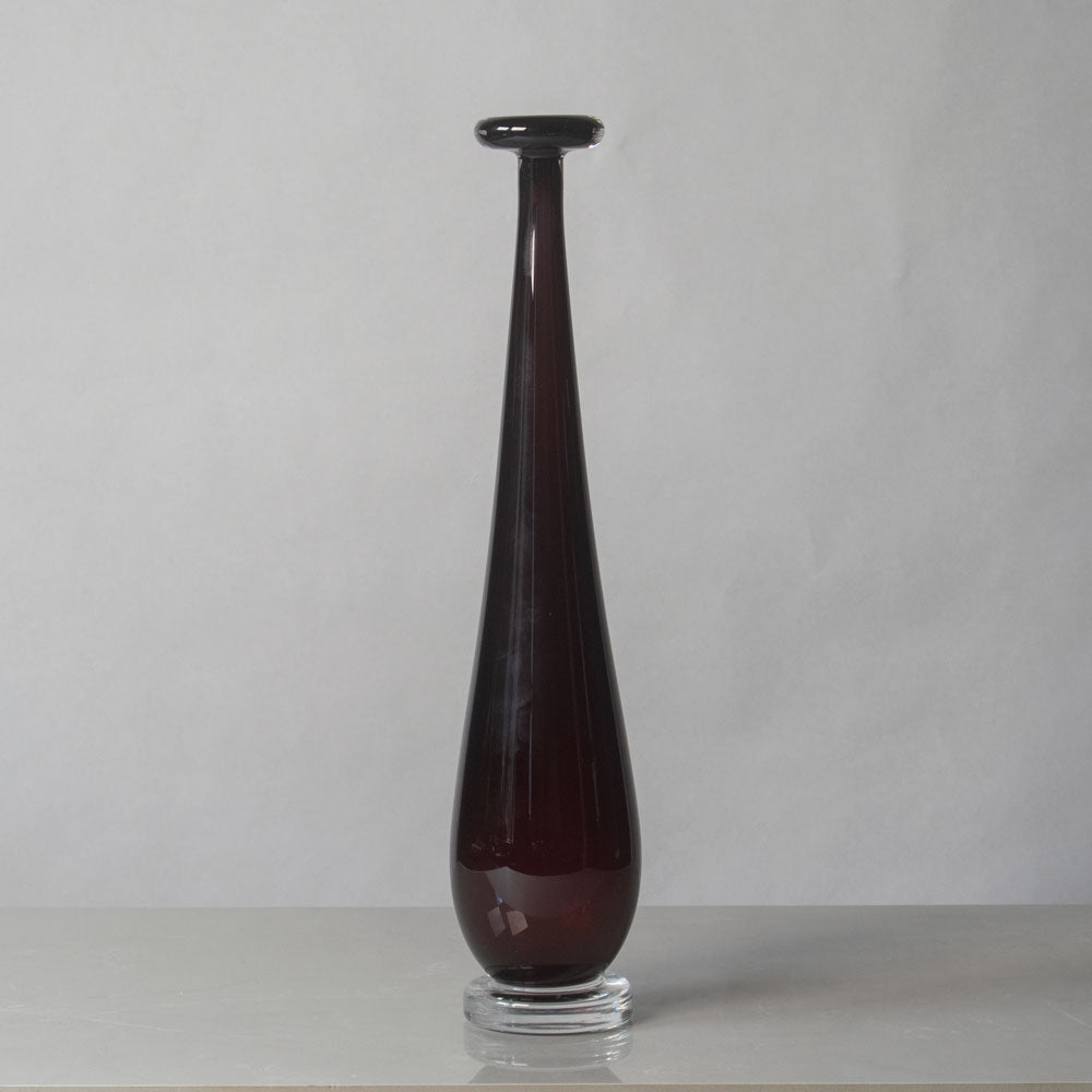 Nils Landberg for Orrefors, Sweden, "Expo" vase in red glass J1486