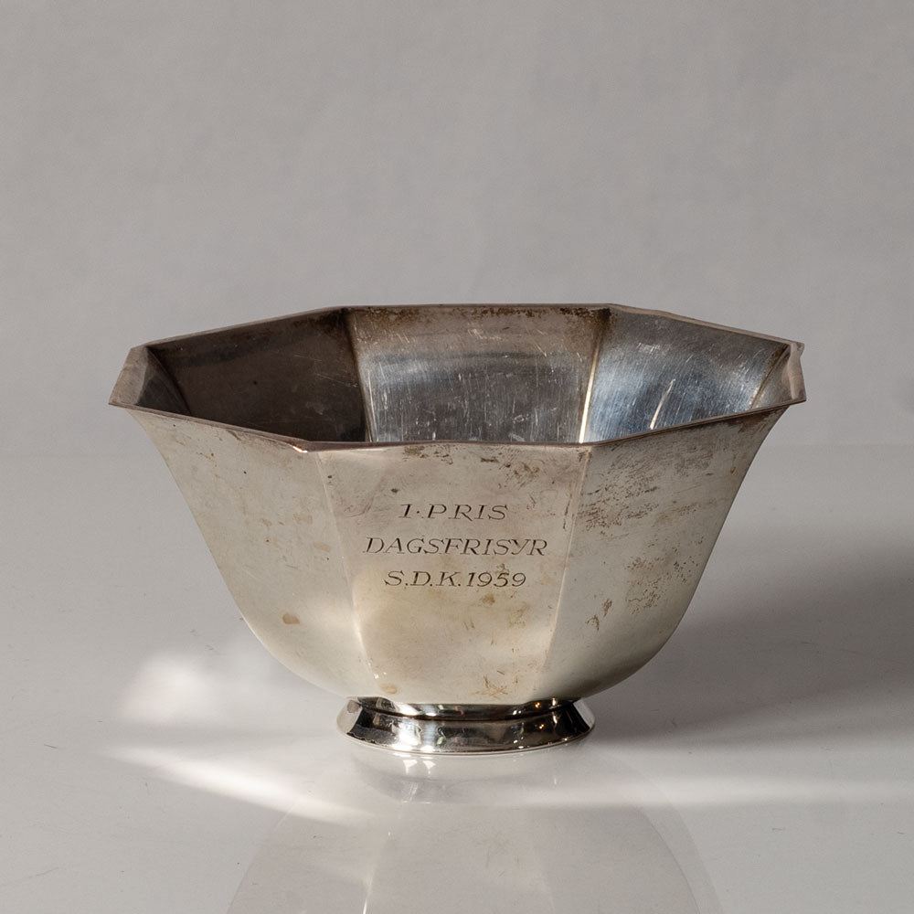 CG Hallberg, Sweden, sterling silver footed bowl L3124