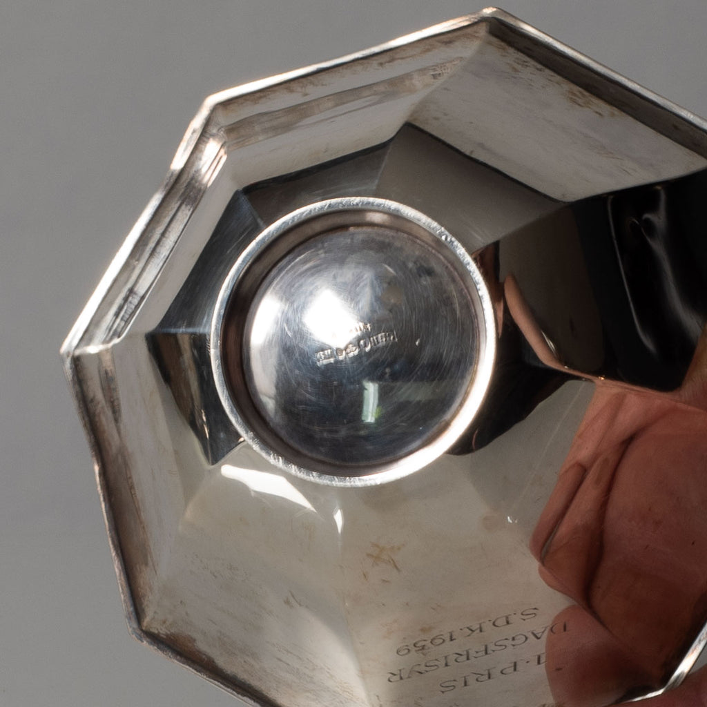 CG Hallberg, Sweden, sterling silver footed bowl L3124