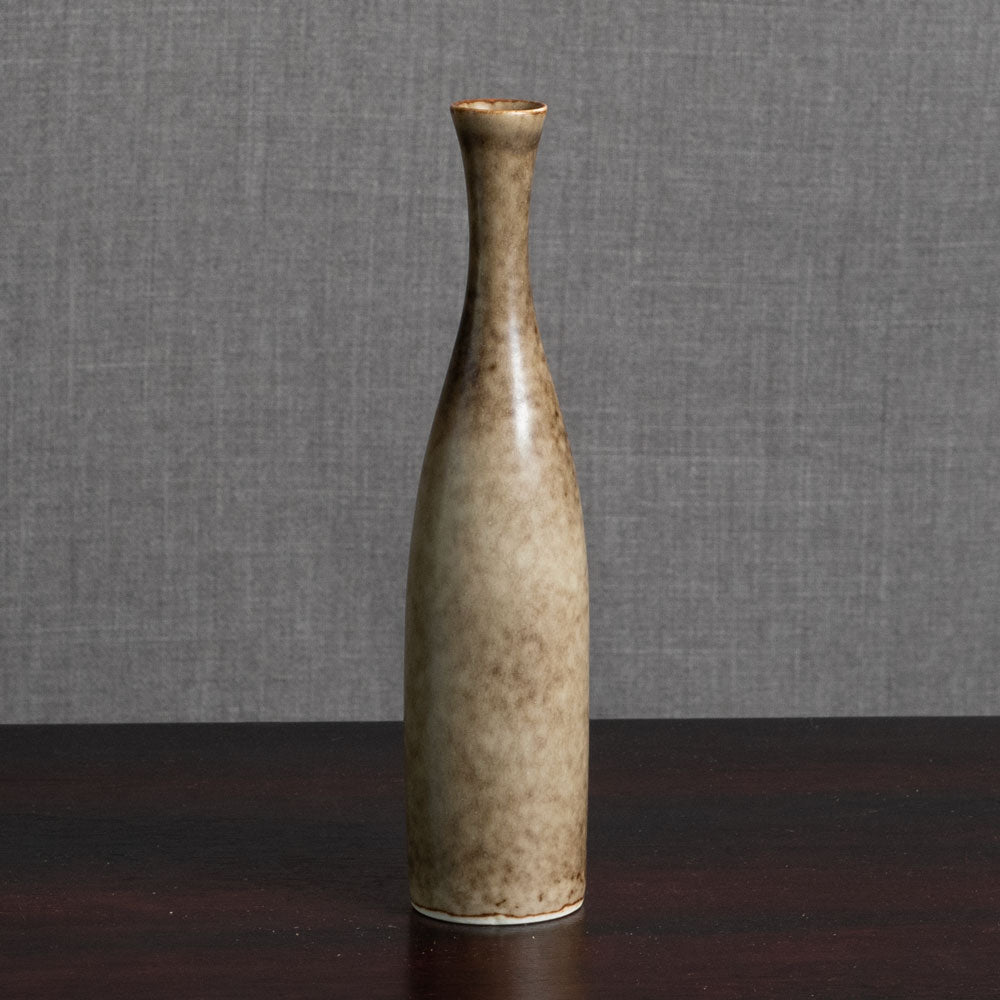 Carl Harry Stålhane for Rörstrand, Sweden, stoneware vase with mottled brown matte glaze M5597