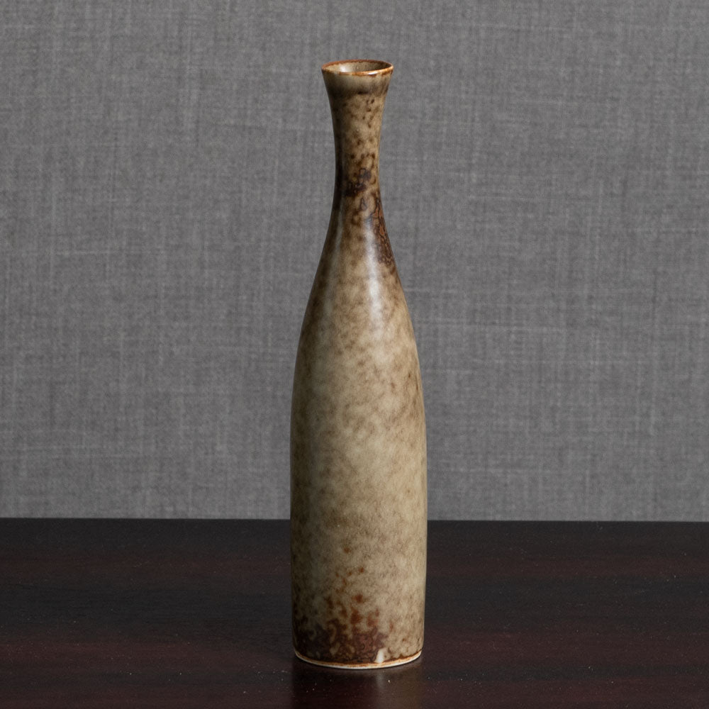 Carl Harry Stålhane for Rörstrand, Sweden, stoneware vase with mottled brown matte glaze M5597