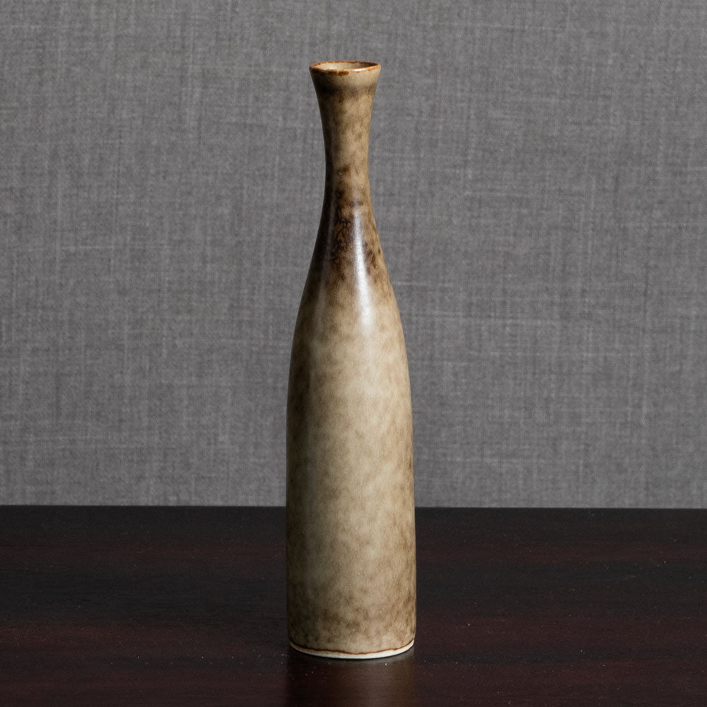 Carl Harry Stålhane for Rörstrand, Sweden, stoneware vase with mottled brown matte glaze M5597