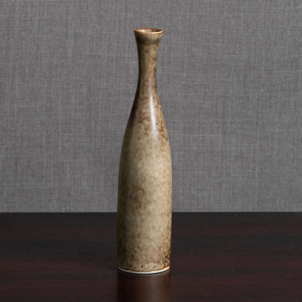 Carl Harry Stålhane for Rörstrand, Sweden, stoneware vase with mottled brown matte glaze M5597