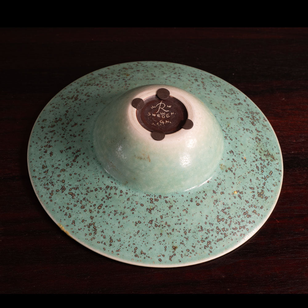 Gunnar Nylund for Rörstrand, Sweden, stoneware bowl with green crystalline glaze G9314