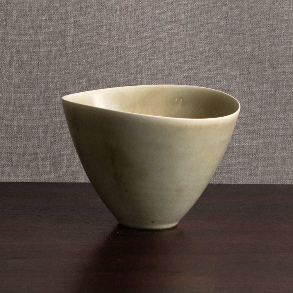 Per Linnemann-Schmidt at Palshus, Denmark, stoneware vase with olive glaze M5410