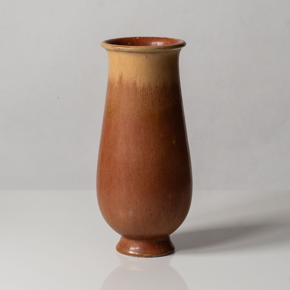 Gunnar Nylund for Rörstrand, Sweden, stoneware vase with reddish brown glaze J1182