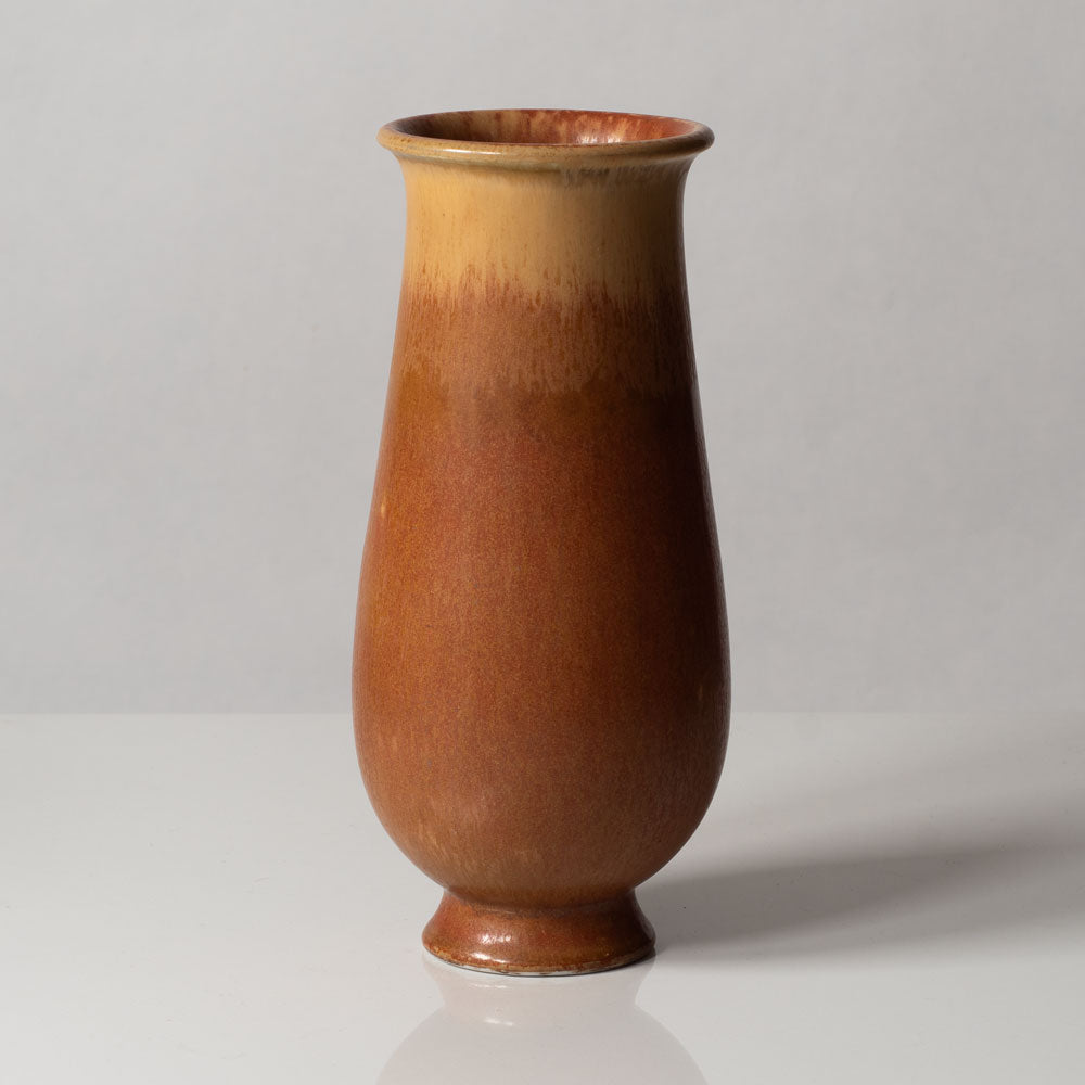 Gunnar Nylund for Rörstrand, Sweden, stoneware vase with reddish brown glaze J1182
