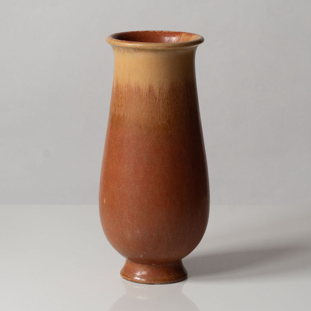Gunnar Nylund for Rörstrand, Sweden, stoneware vase with reddish brown glaze J1182