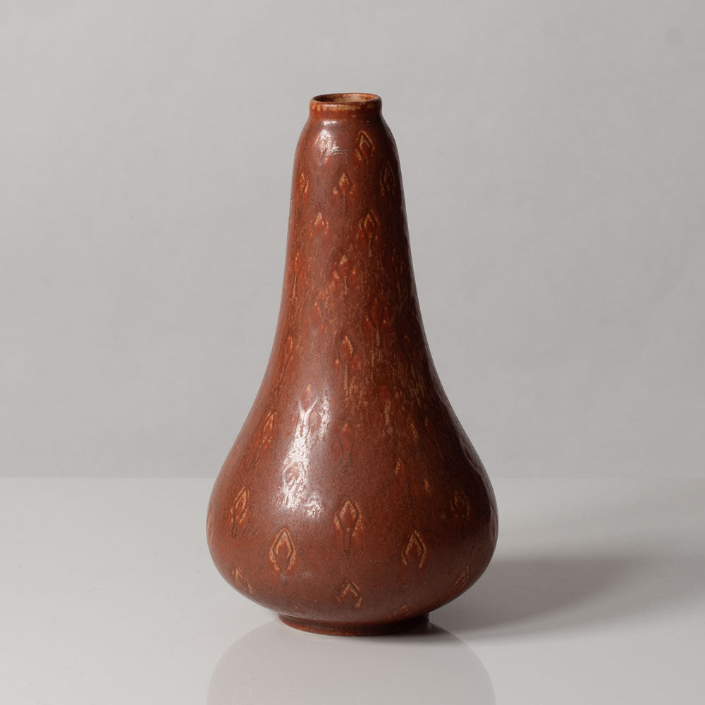 Gunnar Nylund for Rörstrand, Sweden, stoneware bottle vase with diamond pattern K2498