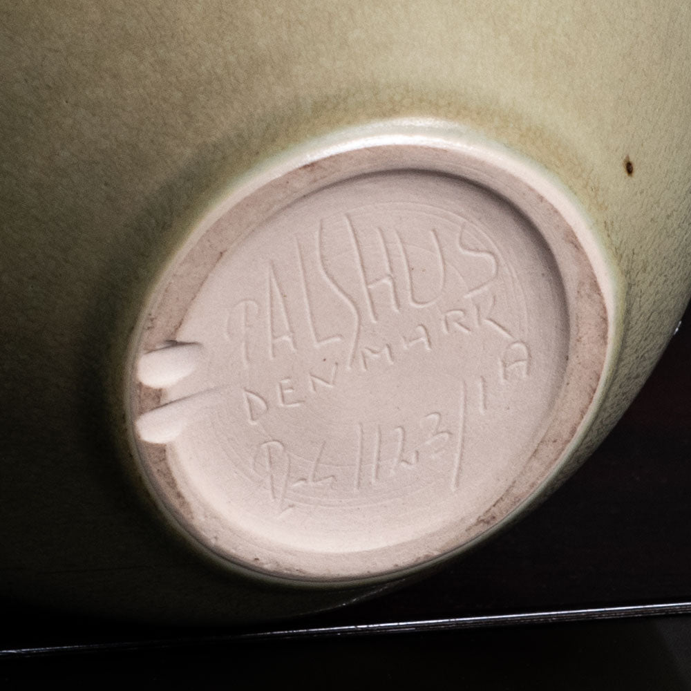 Per Linnemann-Schmidt at Palshus, Denmark, stoneware vase with olive glaze M5410