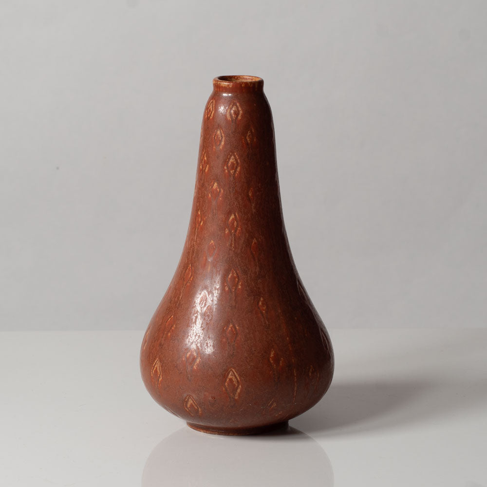 Gunnar Nylund for Rörstrand, Sweden, stoneware bottle vase with diamond pattern K2498