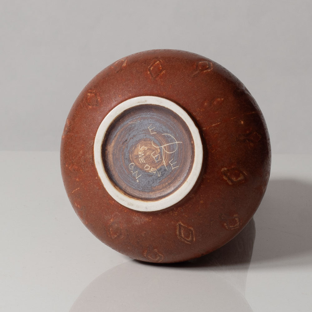 Gunnar Nylund for Rörstrand, Sweden, stoneware bottle vase with diamond pattern K2498