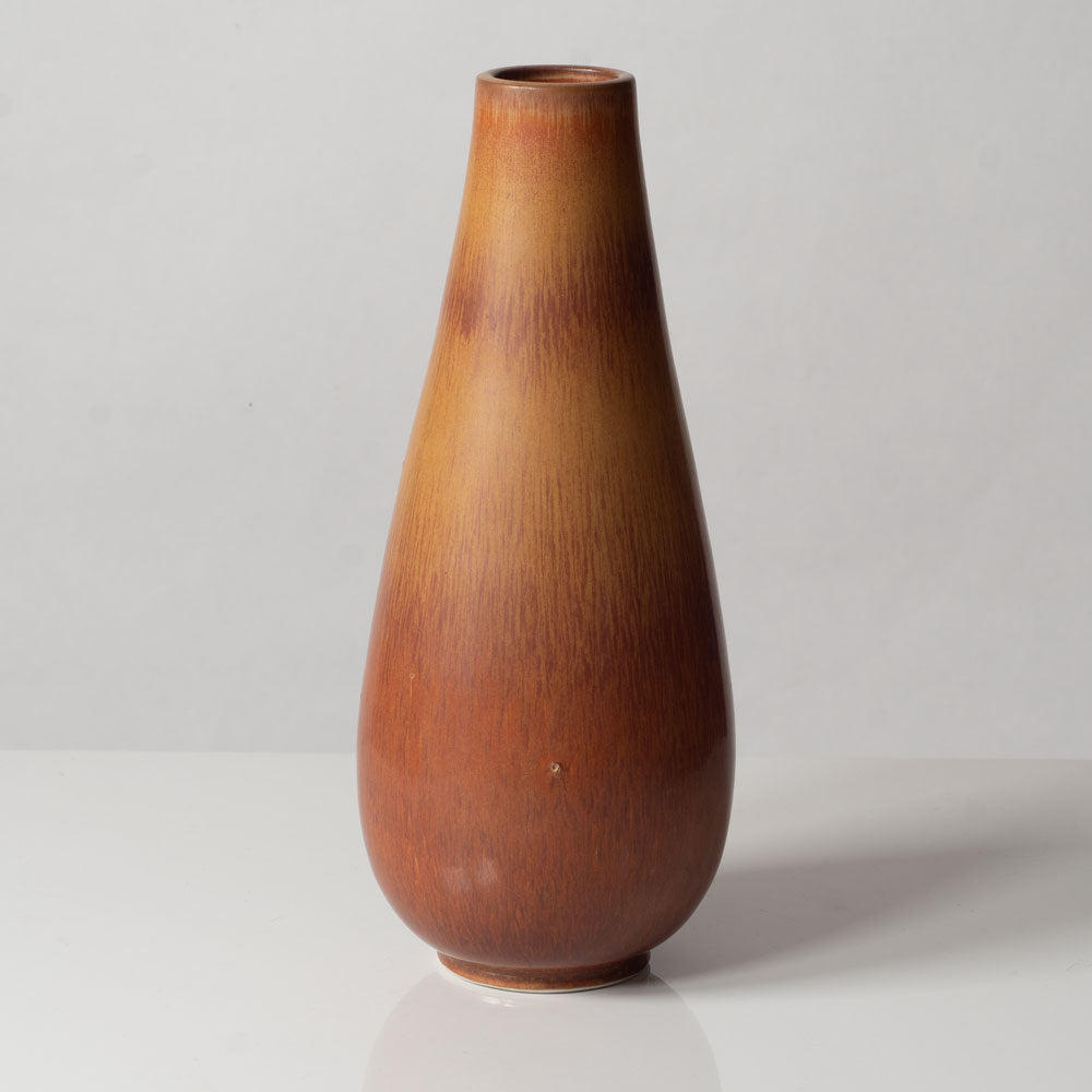 Gunnar Nylund for Rörstrand, Sweden, stoneware vase with reddish brown glaze H1368