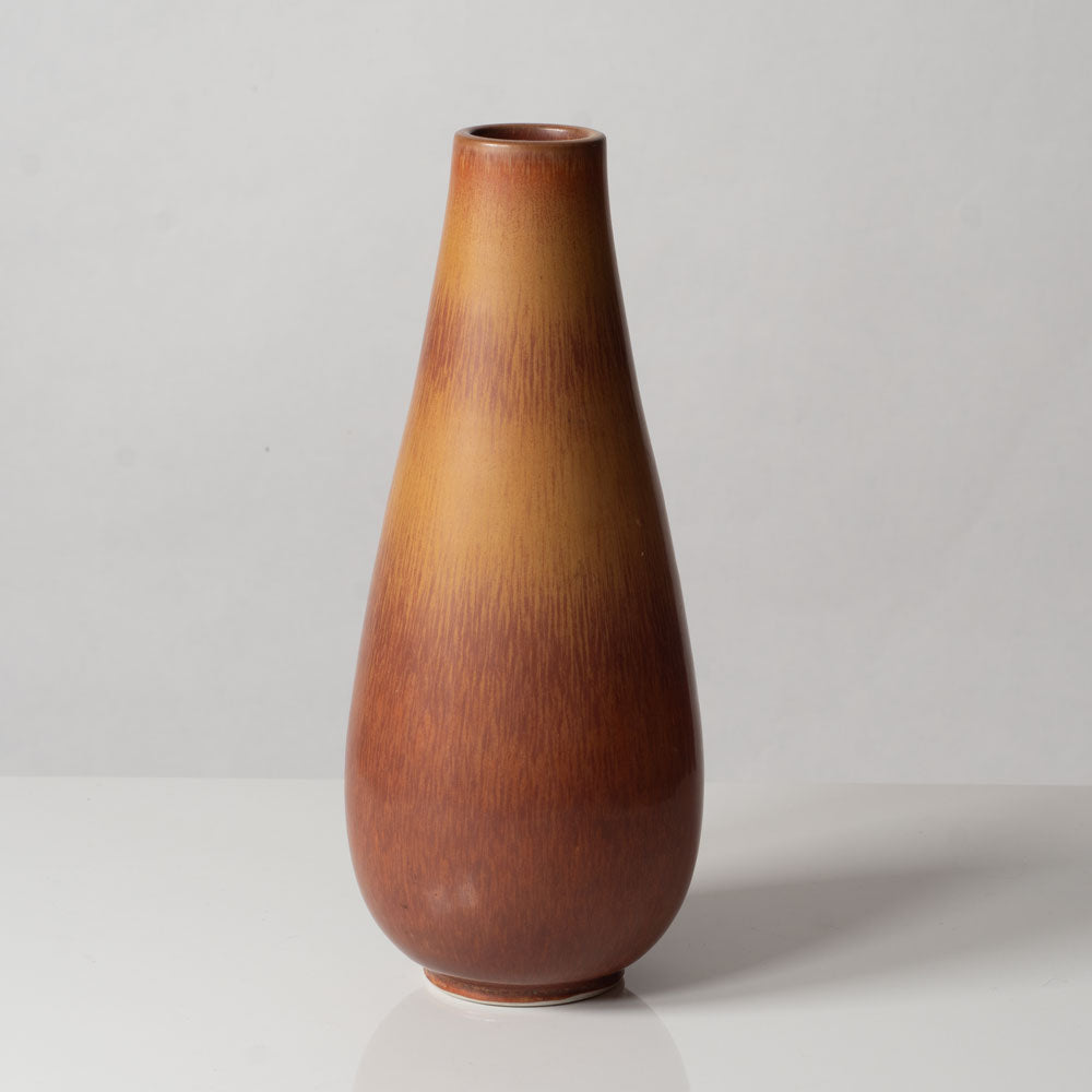 Gunnar Nylund for Rörstrand, Sweden, stoneware vase with reddish brown glaze H1368