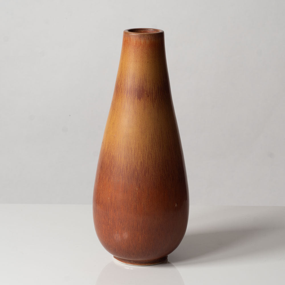 Gunnar Nylund for Rörstrand, Sweden, stoneware vase with reddish brown glaze H1368