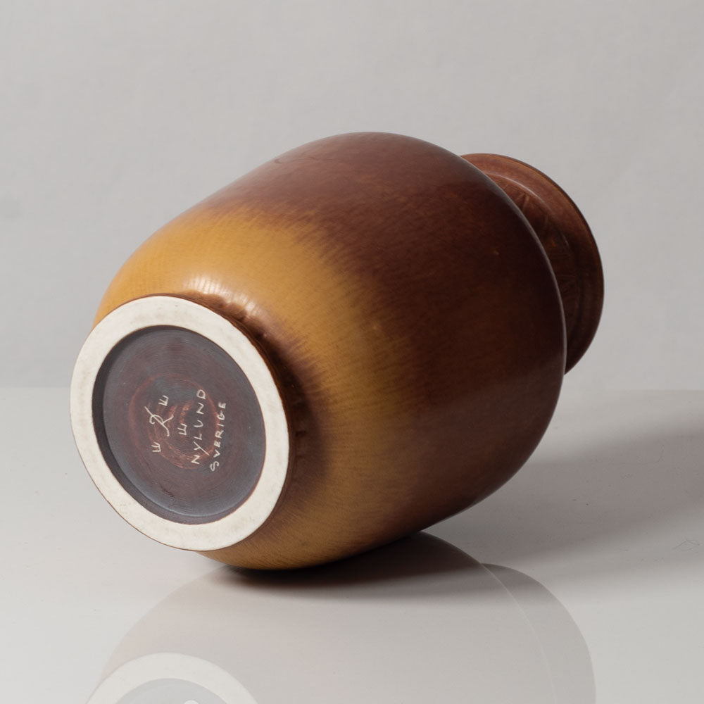 Gunnar Nylund for Rörstrand, Sweden, stoneware vase with reddish brown glaze H1430
